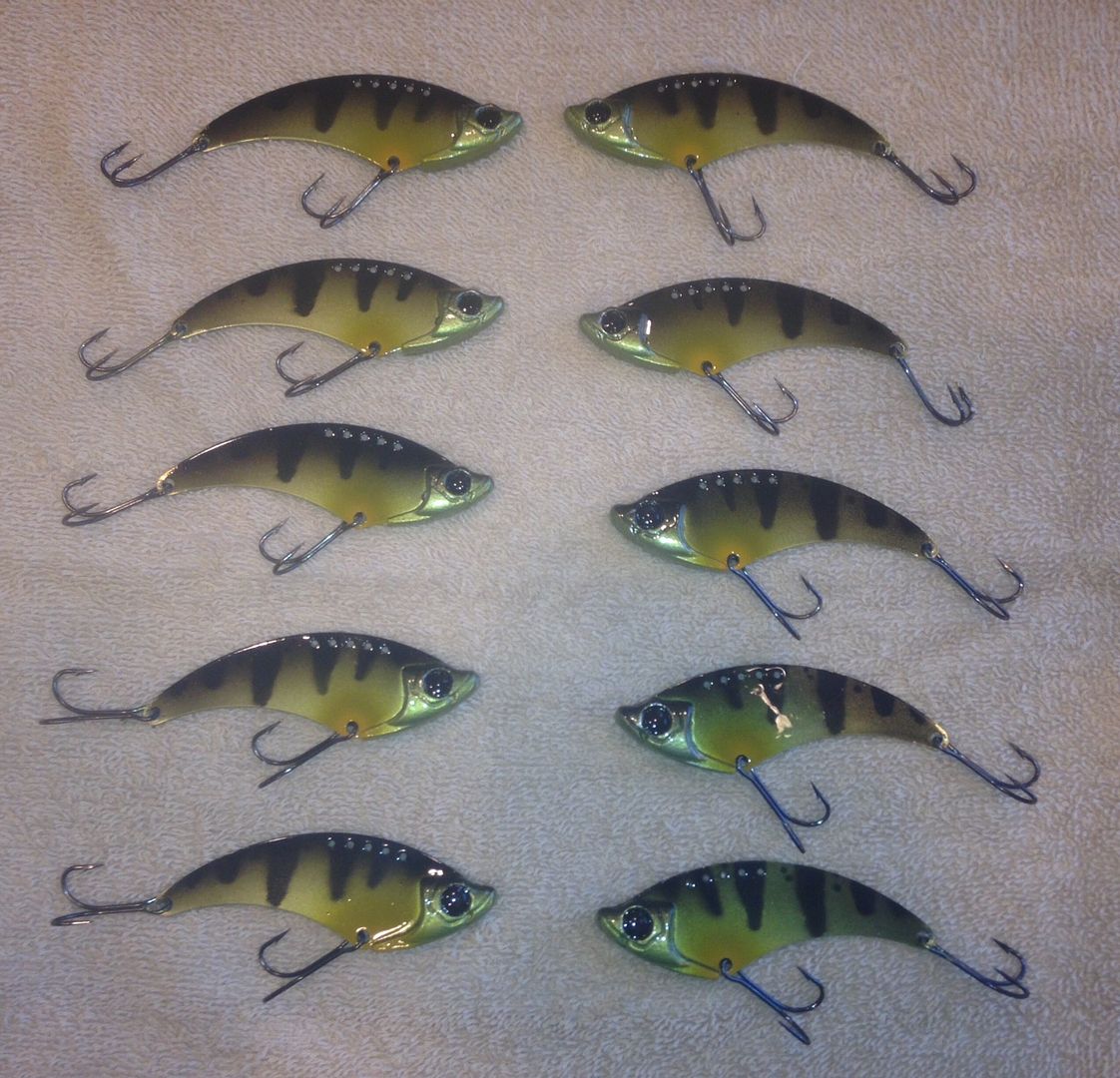 School of smallmouth chow PERCH! Blade Baits